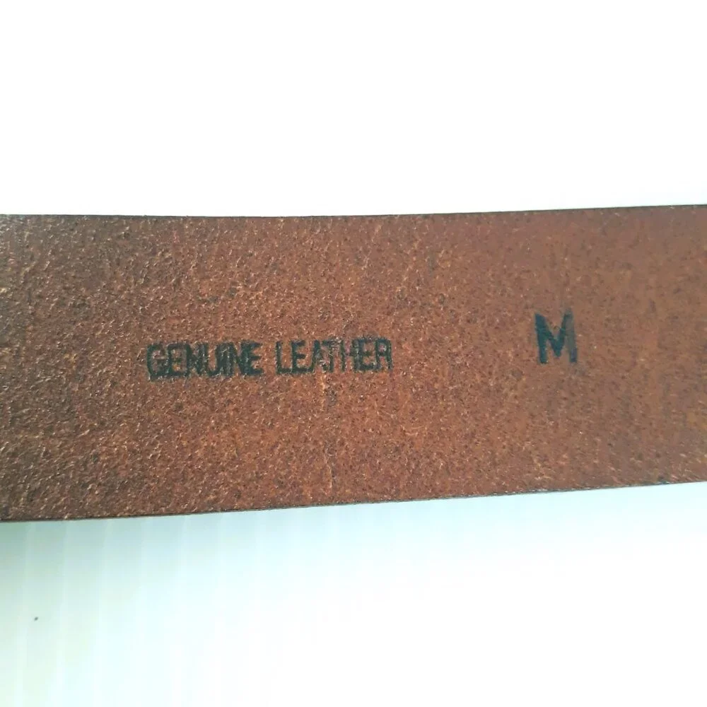 Fabio Corti Brown Leather Tooled Belt Medium Made in Italy